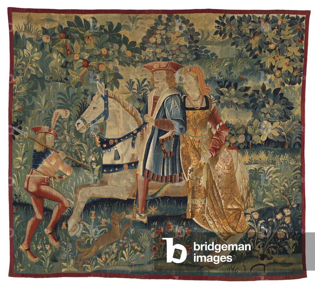Tapestry, Month of May, or La Chasse au Faucon, c.1500 (wool)