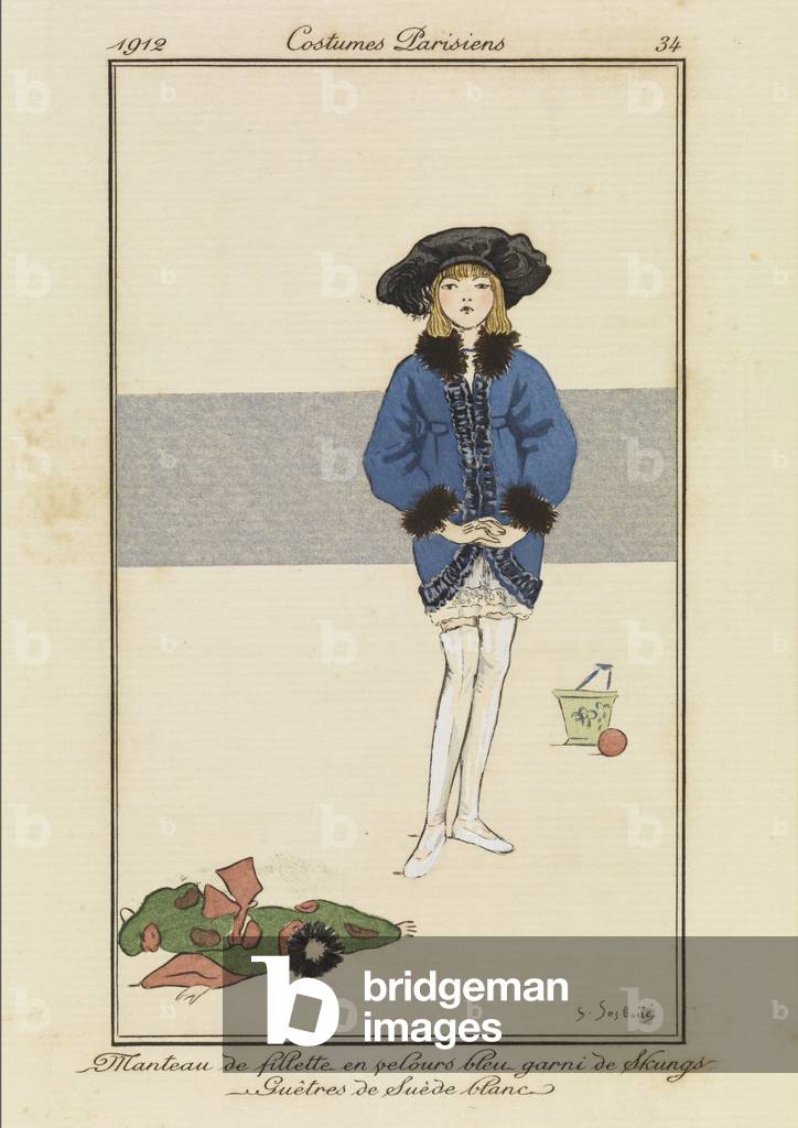 Plate from 'Costumes Parisiens', 1912 (pouchoir print)