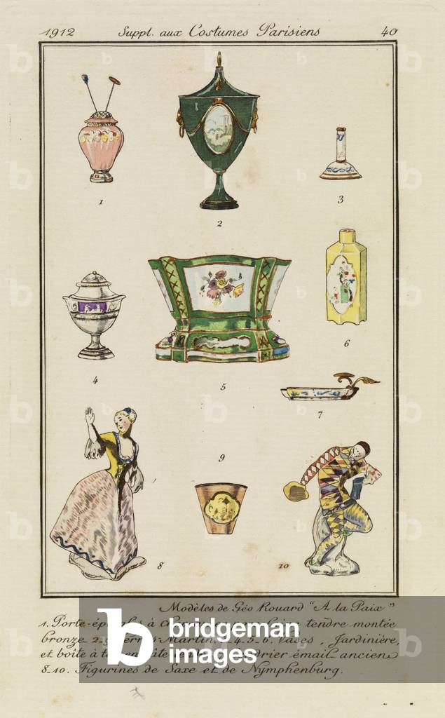 Plate 40 from 'Costumes Parisiens', 1912 (pouchoir print)