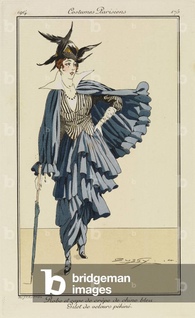 Plate 175 from 'Costumes Parisiens', 1914 (pouchoir print)