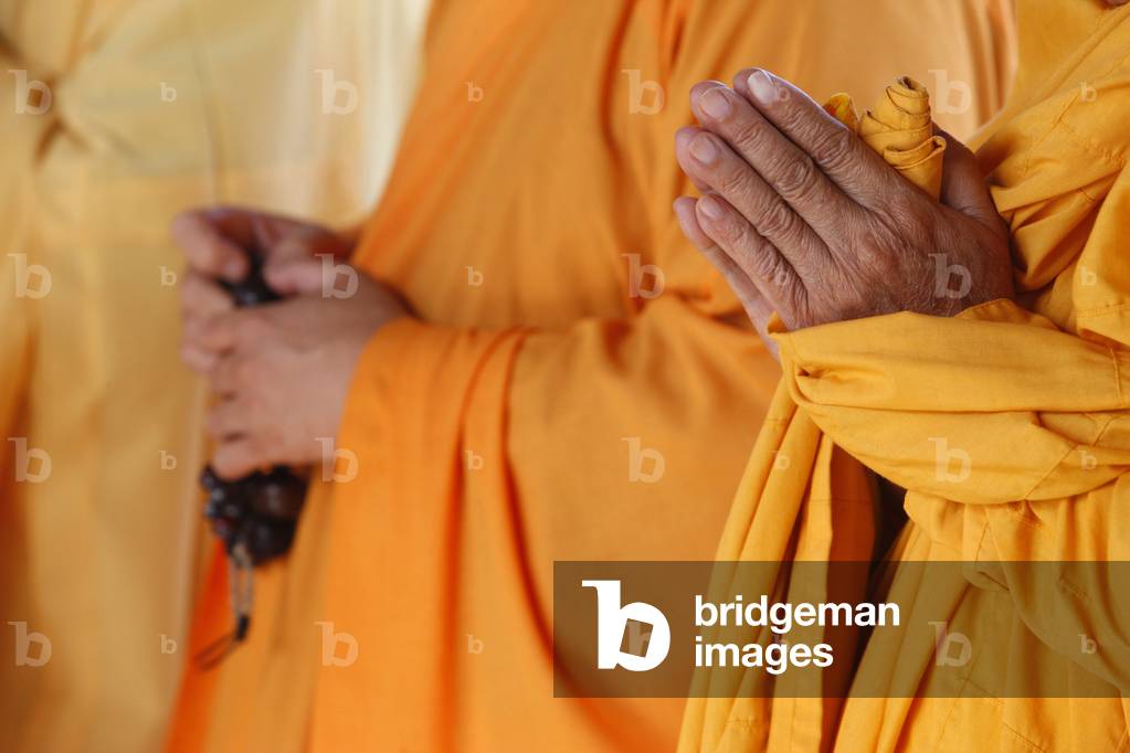 Praying Buddhist monks, Thiais, France