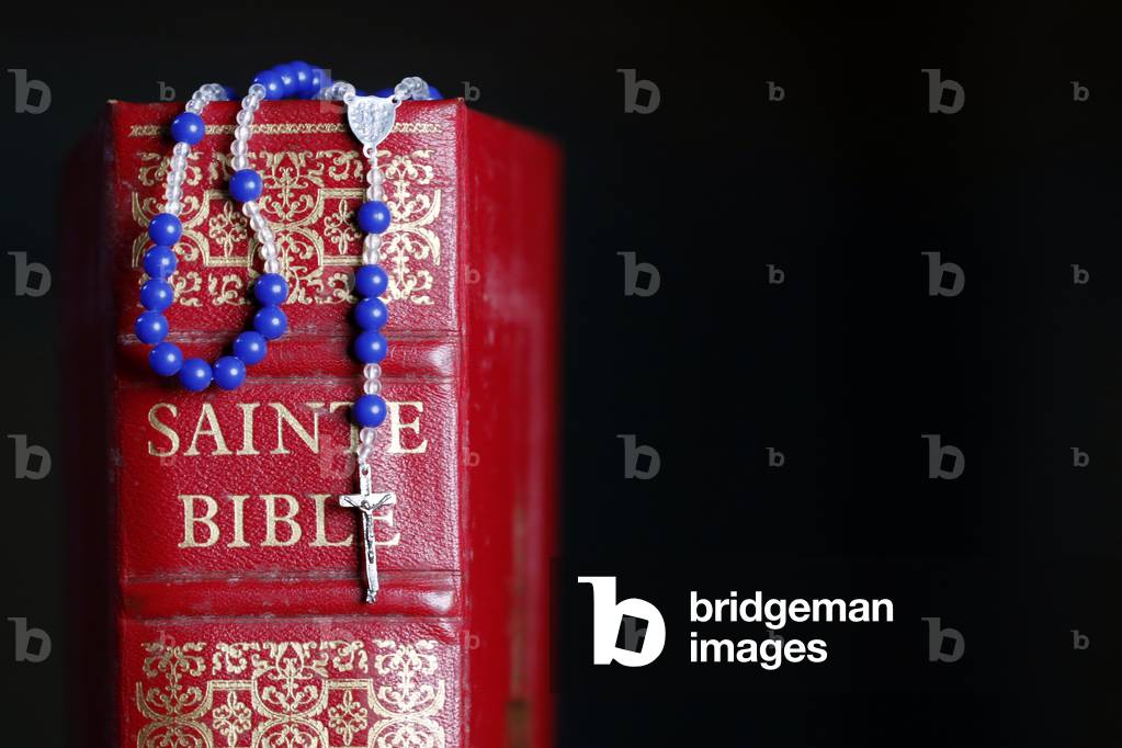 Holly Bible with Rosary.  France.  France.