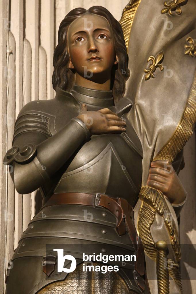 Trinity church, Marseille. Statue of Joan of Ark. France