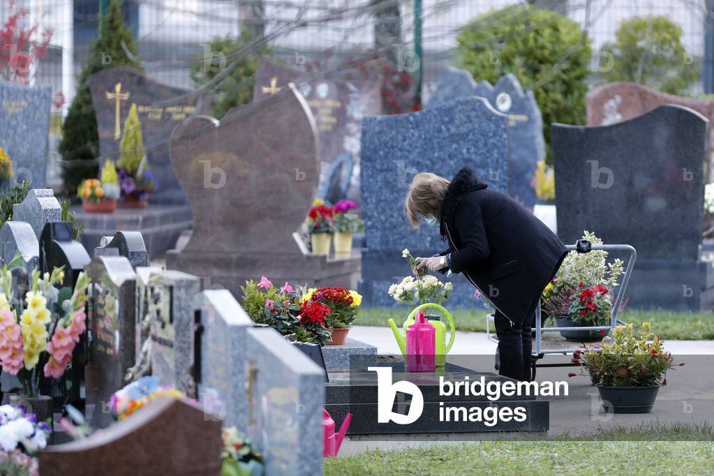 All Saints Day in a cemetery. France.