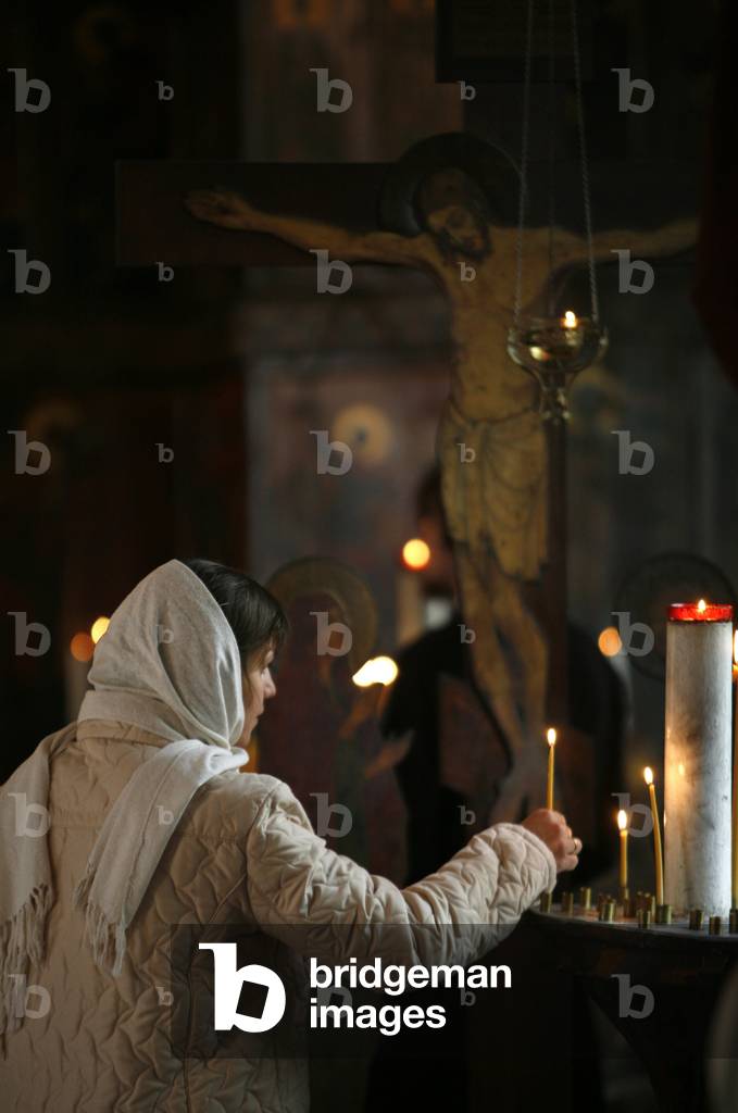 Orthodox devotee, Paris, France