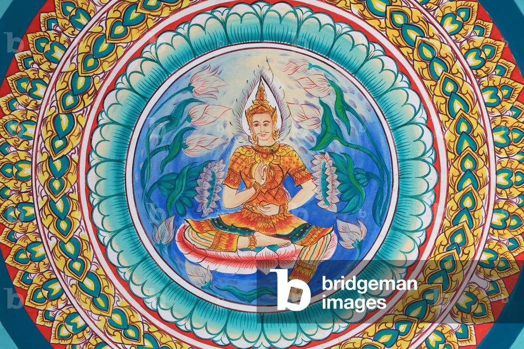 Life of Buddha. Ceiling Artwork Depicting the Life of Buddha. Wat Inpeng. Ventiane. Laos, 20151029, Vientiane, Laos