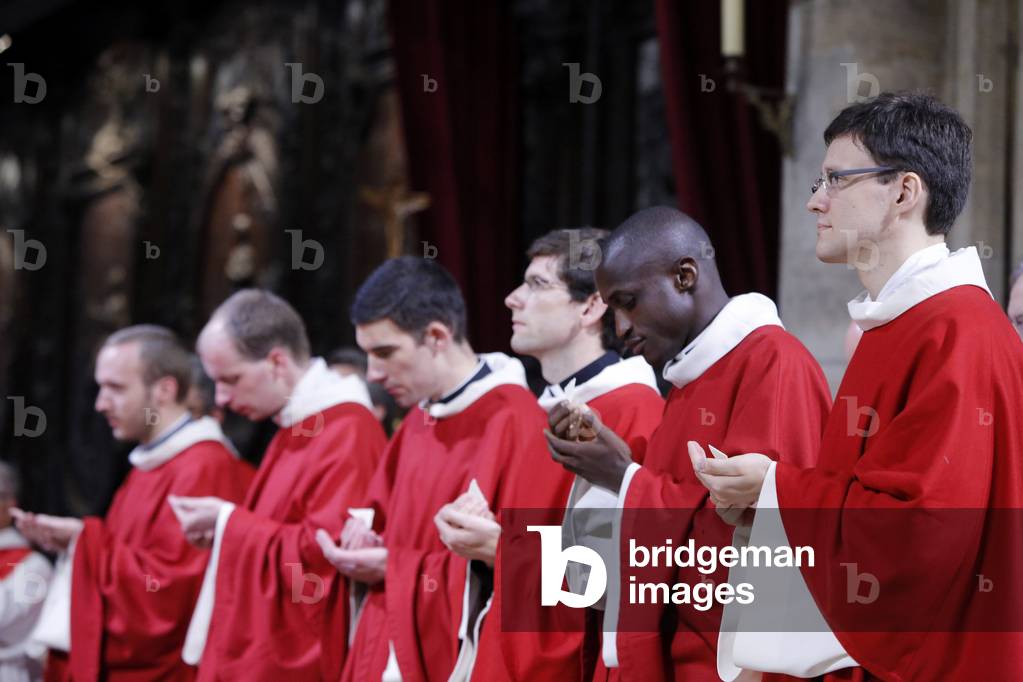Priest ordinations at Notre-Dame de Paris cathedral, Paris, France