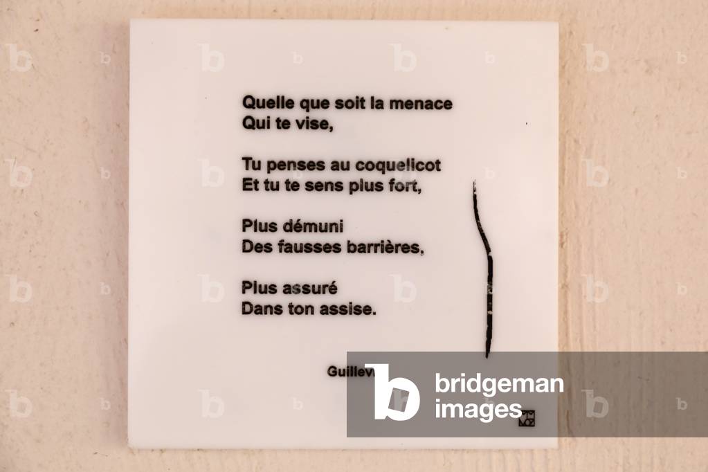 Quote in Orval trappist abbey's zen garden, Belgium