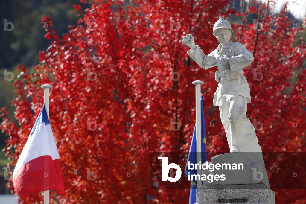 Saint Gervais les Bains village. War memorial.  France.