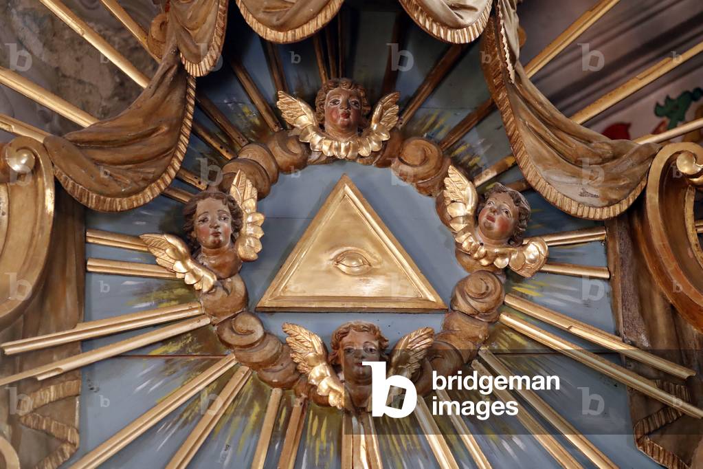 Eye of providence. Baroque church.  France.