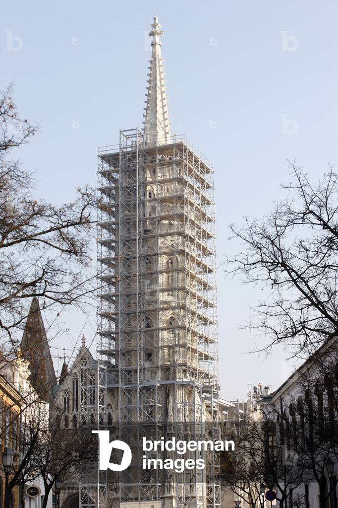 Scaffolding on St Marthias church, Budapest, Hongrie