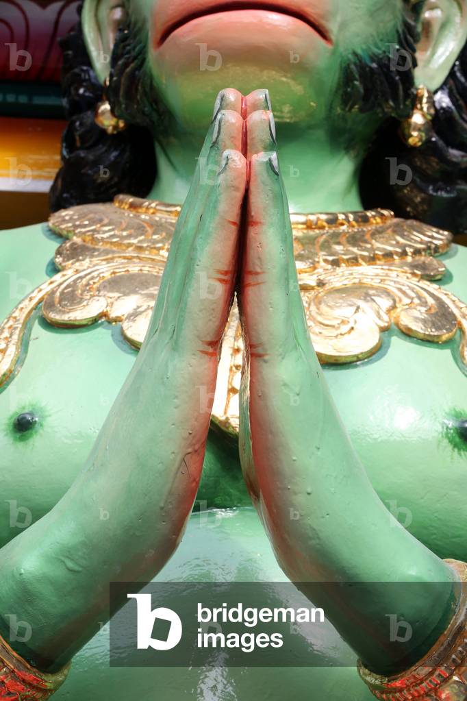 Sri Vadapathira Kaliamman hindu temple. The Hindu God Hanuman - Monkey God and Hero of the Ramayana. Singapore