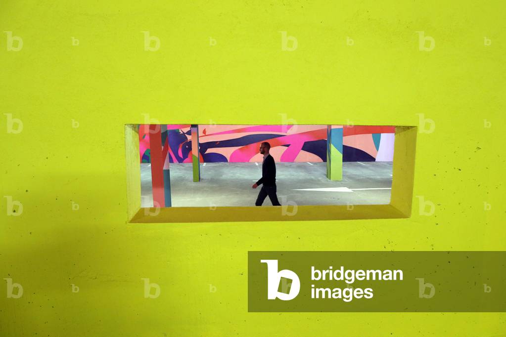 2 KM 3 Saint-Gervais Mont-Blanc contempory art platform, Street art, Work realized by Elian Chaly ( Argentina ), Work realized by French artist Velvet, France (photo)