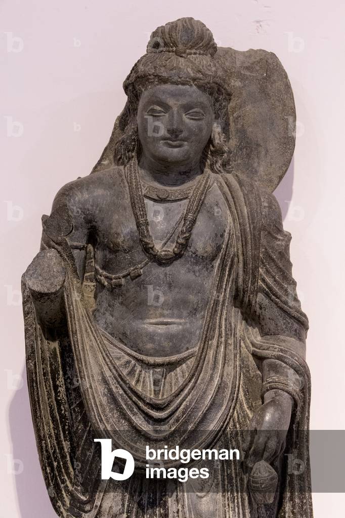 Bodhisattva Maitreya, Kushana, 2nd century A.D., Gandhara, Detail, India (stone)