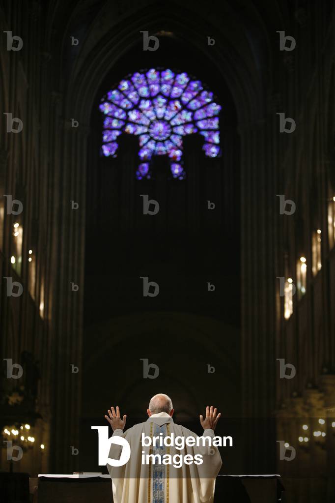Celebration in Paris cathedral, Paris, France