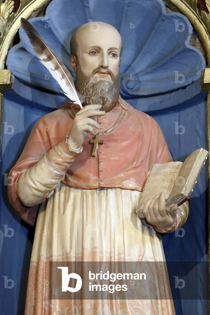 Saint-Martin church, Baroque reredos, St Francis de Sales, Saint-Martin, France (photo)