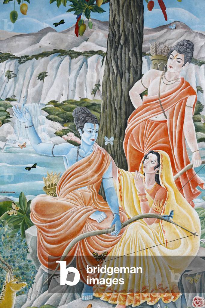 Image of Rama, Sita and Laxman. Pashupatinah, Kathmandu, Nepal
