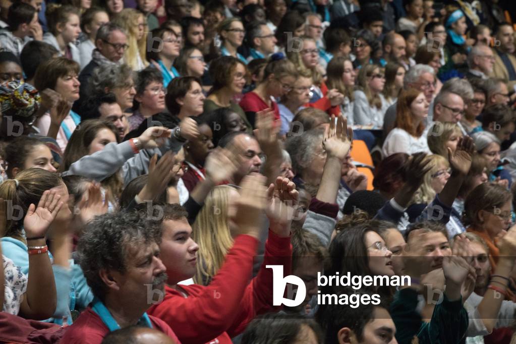 Protestant celebration at the Zenith of Strasbourg, Worshippers, Strasbourg, France.