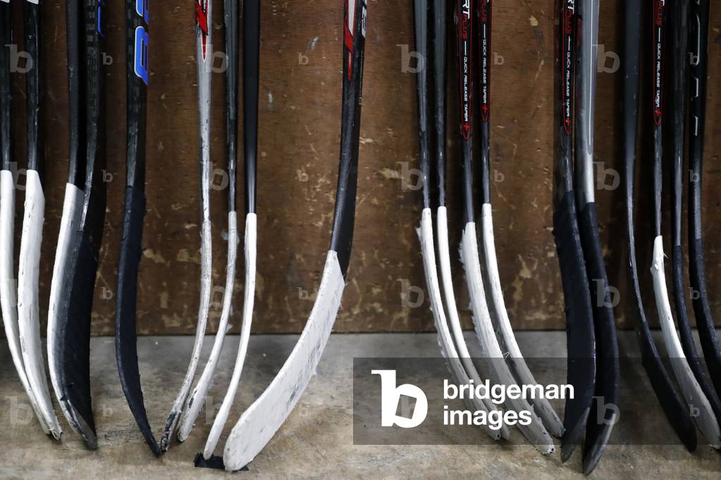 Ice Hockey, Hockey sticks, Megeve, France (photo)