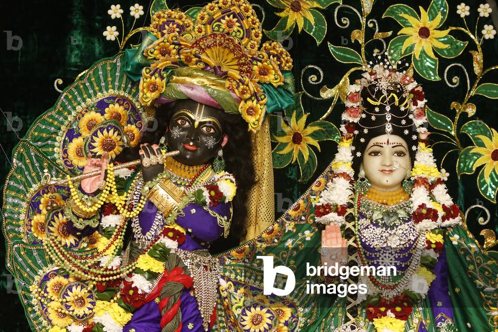 Ramnavami celebration. Krishna and Radha, Sarcelles, France