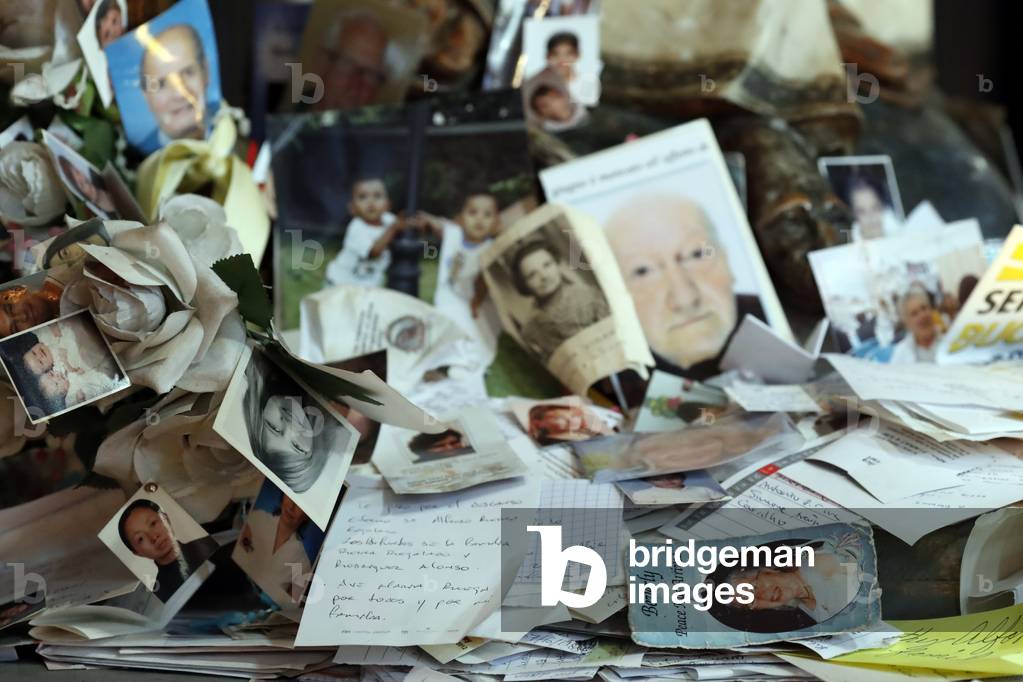 Prayer intentions and holy images.