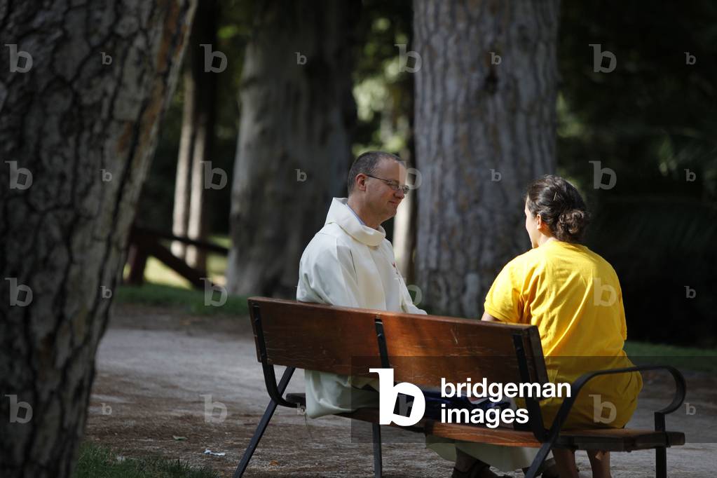 Holy confession during World Youth Day Madrid Spain