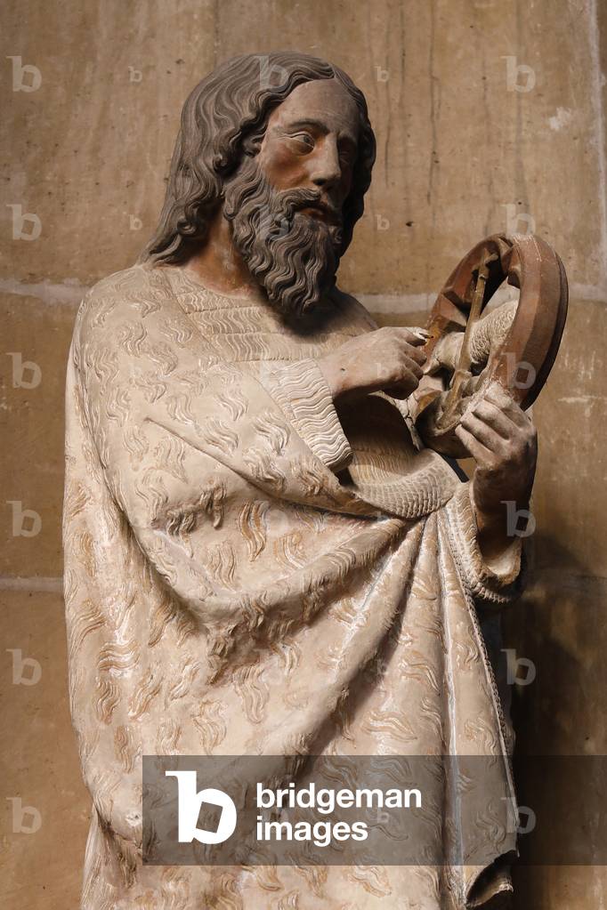 Saint John the Baptist statue in Notre Dame collegiate church, Poissy, France (14/15th century)