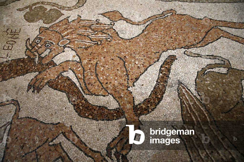 Detail of the mosaics on the floor of Otranto Duomo (cathedral), Italy (photo)