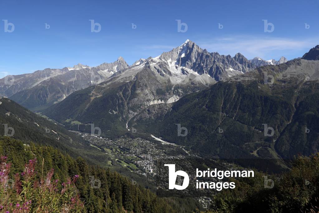 Chamonix Valley, French Alps,  Chamonix Valley, French Alps, The Aiguille Verte seen from Planpraz,  France,  2018 (photo)