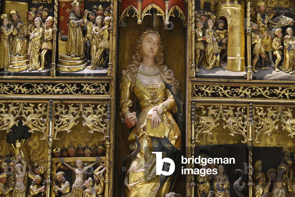 The Victoria and Albert Museum. The St Margaret altarpiece. About 1520. Germany. Oak, painted and gilded. United kingdom