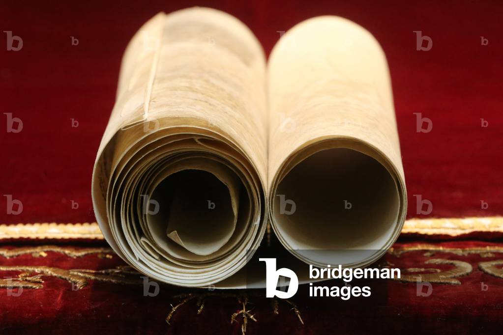 Purim celebration. Scroll of Esther, known as the Megillah.