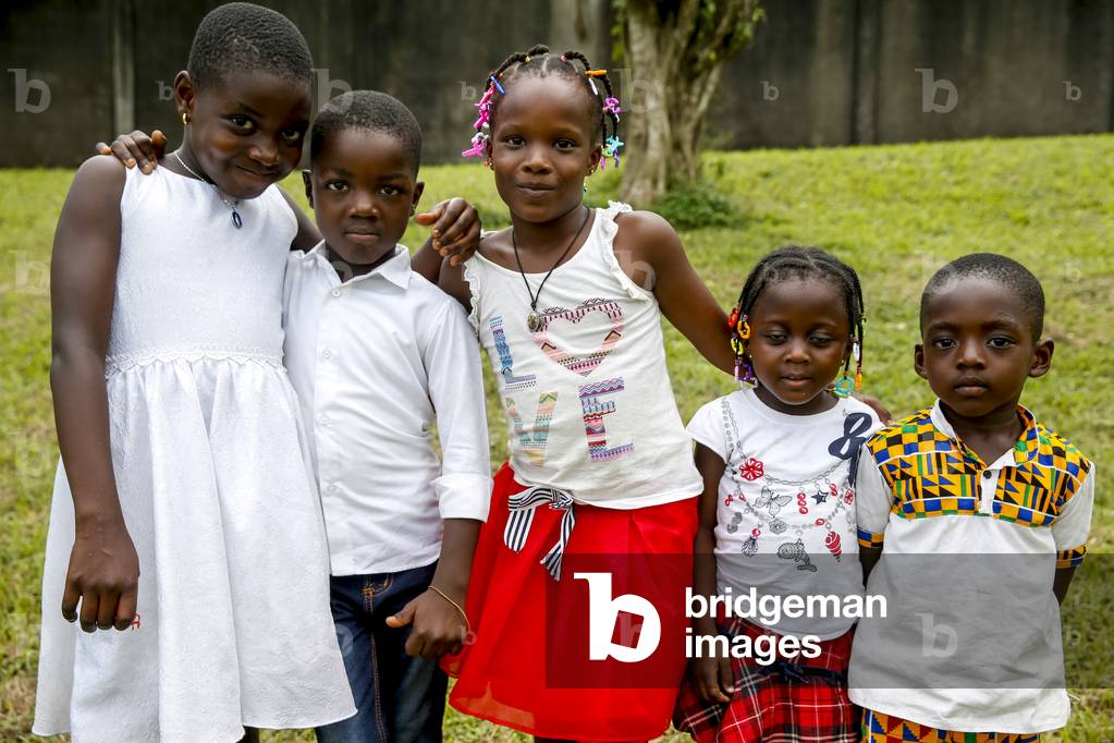 Children at Our Lady of Africa catholic sanctuary, Abidjan, Ivory Coast. (photo)