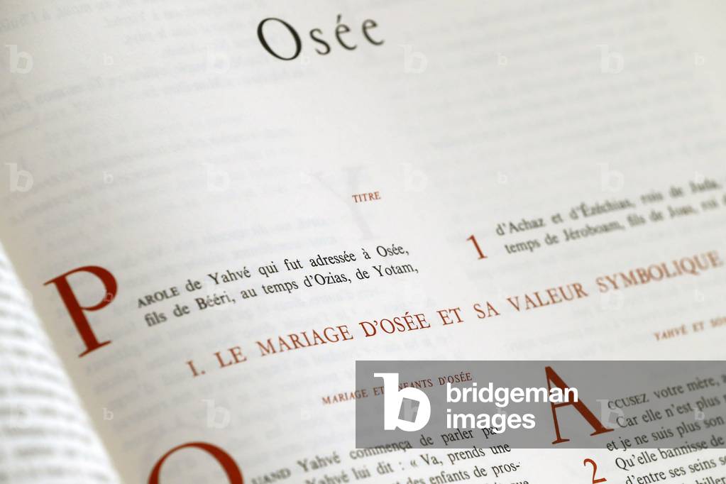 Holy bible in french. Old testament. Prophetic book. Hosea. France.