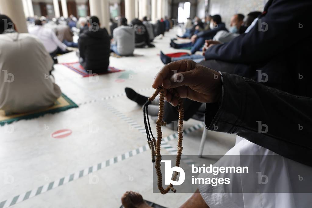 Prayer at the Paris Great Mosque, France