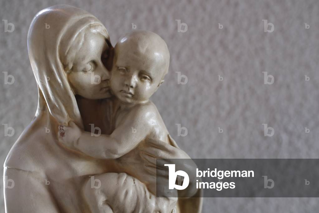 Sainte Genevieve church.  Virgin and Child statue.  Annecy. France.