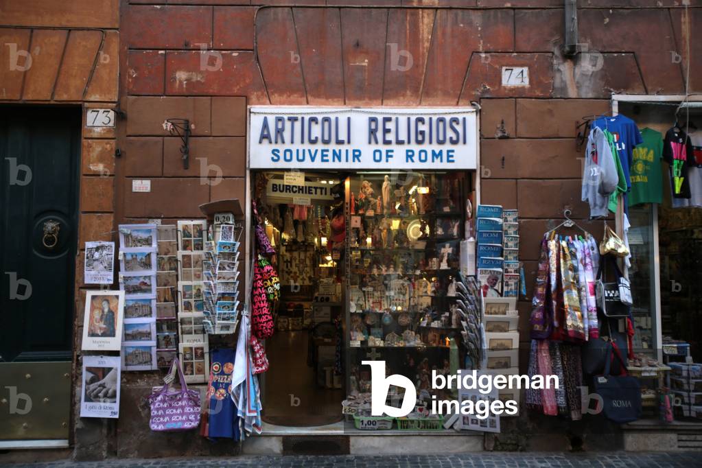 Catholic souvenir shop, Rome, Italy