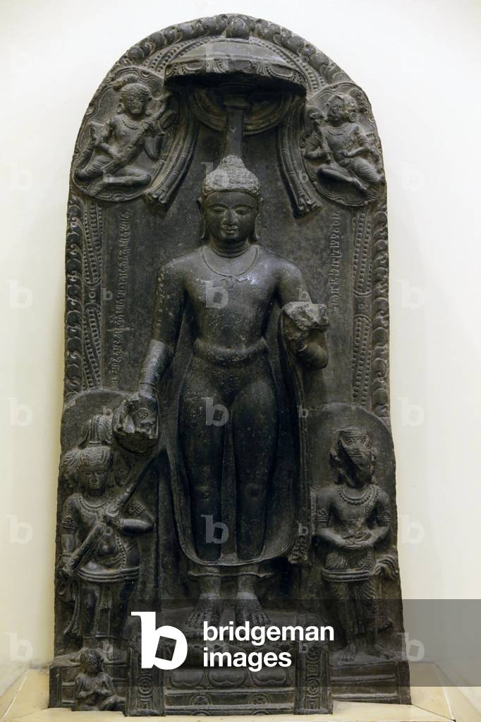 National museum of India, Delhi. Descent of Buddha. Pala, 11th century A.D. Eastern India. Stone. India.