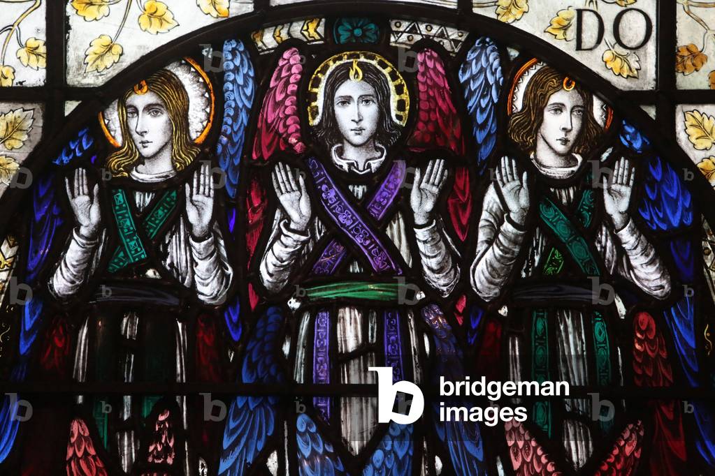 Stained glass window designed by J. Gordon Guthrie. Seraphim, New York, United States of America