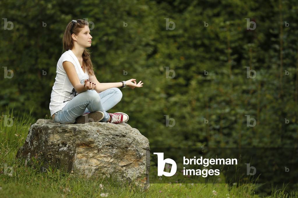 Young girl praying, Saint-Gervais, France