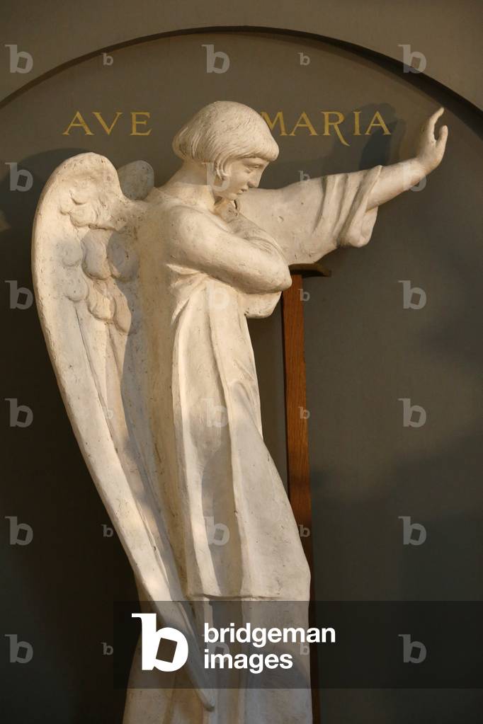 Maurice Denis museum, Saint Germain en Laye, France, Saint Louis's chapel, Angel statue (photo)