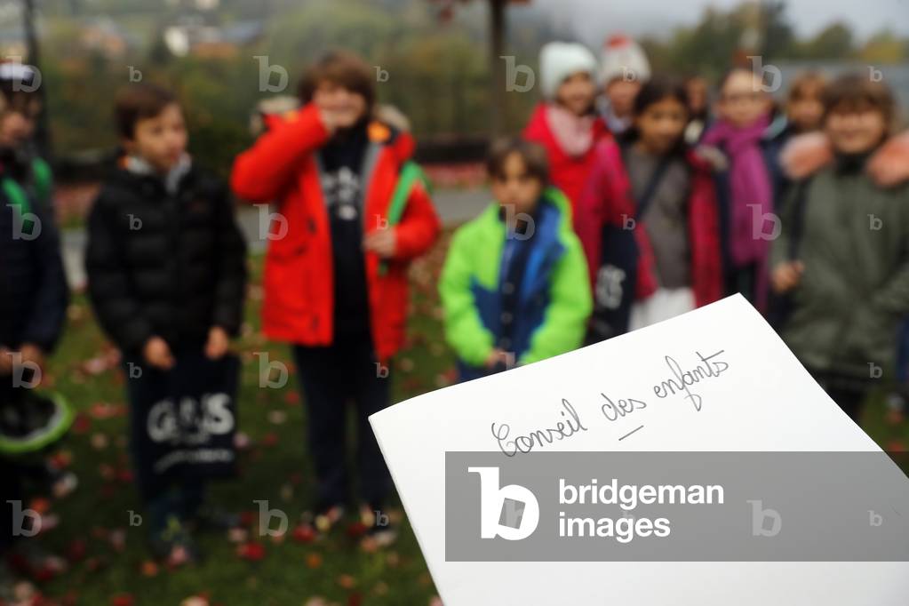 Saint-Gervais town hall. Children's municipal council.  France.