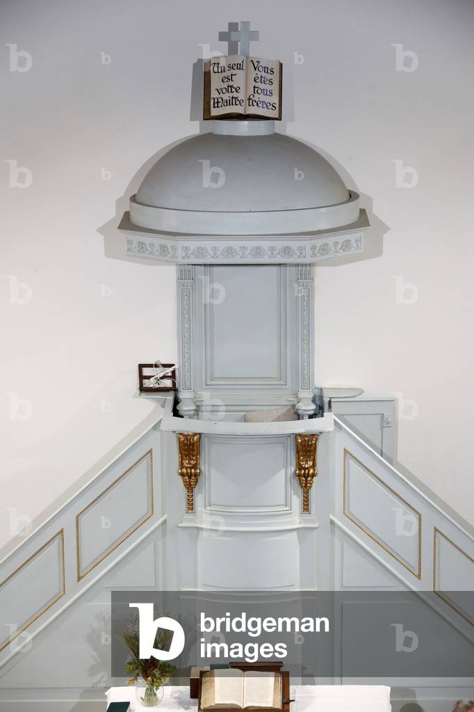 Bouclier protestant church, Pulpit, Strasbourg, France.