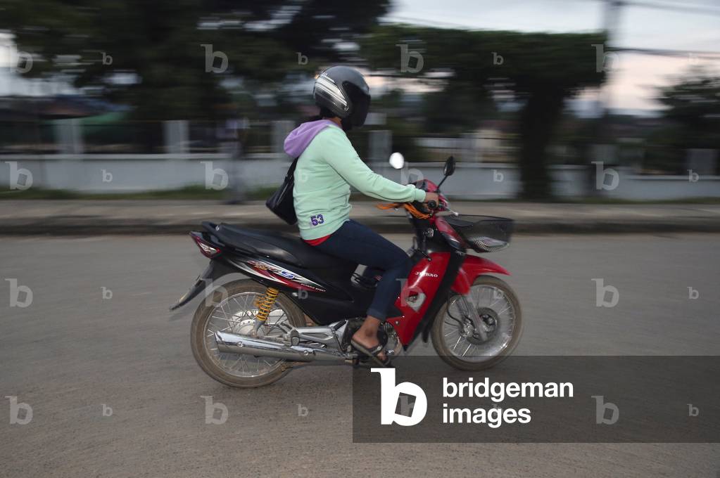 20151103, Vang Vieng, Laos : Vientiane Province. Motorbike on the road