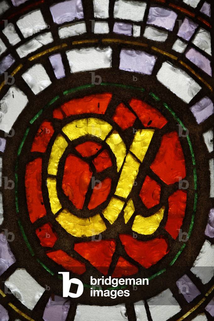 Stained glass in Holy Sacrament church, Paris Paris france
