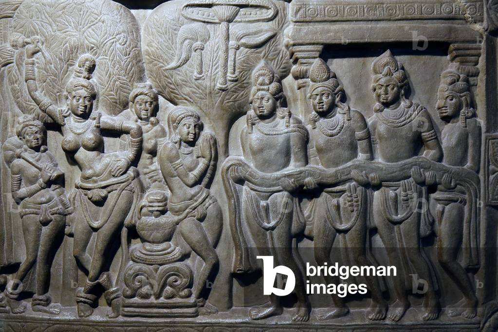Buddha's life scenes, Ikshvaku, 3rd century A.D., Nagarjunakonda, Andhra Pradesh (greyish limestone)