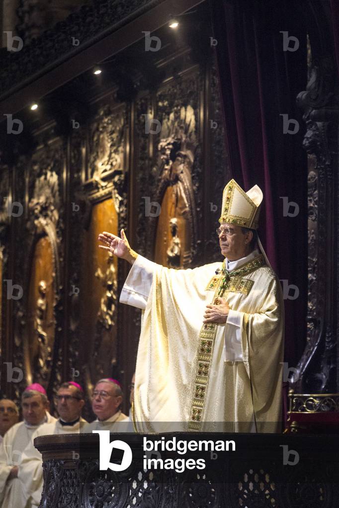 Paris, France, Michel Aupetit's first mass as Paris archbishop at Notre Dame de Paris cathedral, France, (photo)