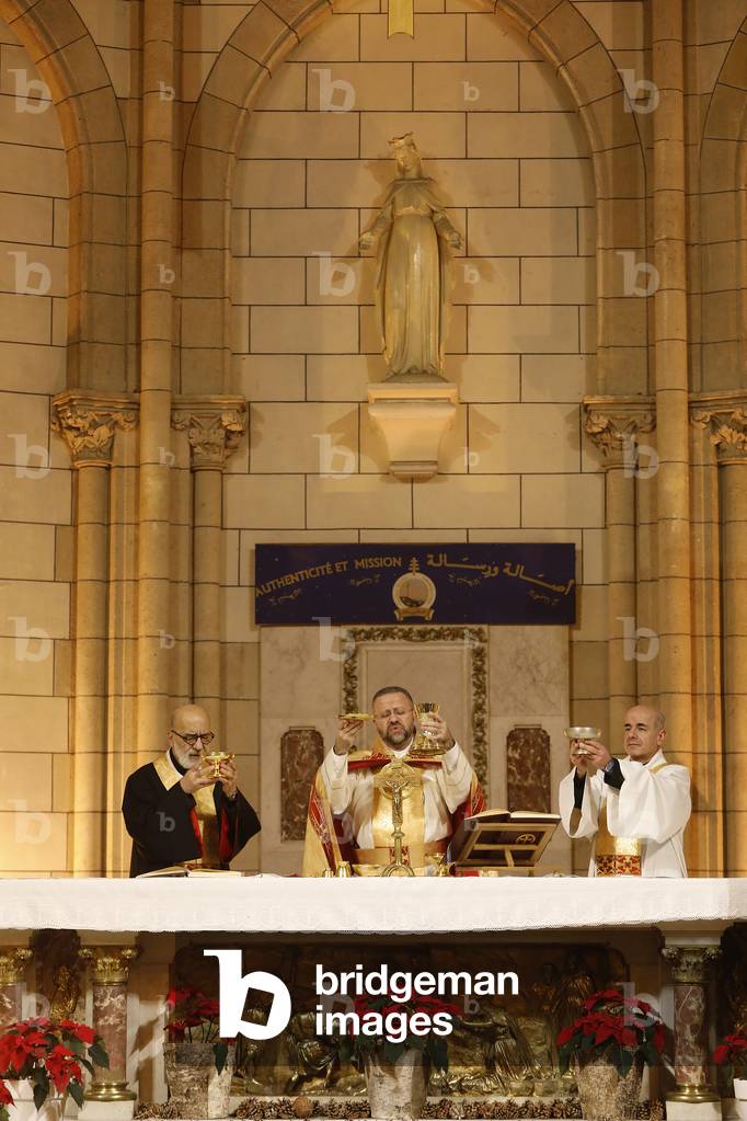 Sunday mass in Notre Dame du Liban church, Paris, France (photo)