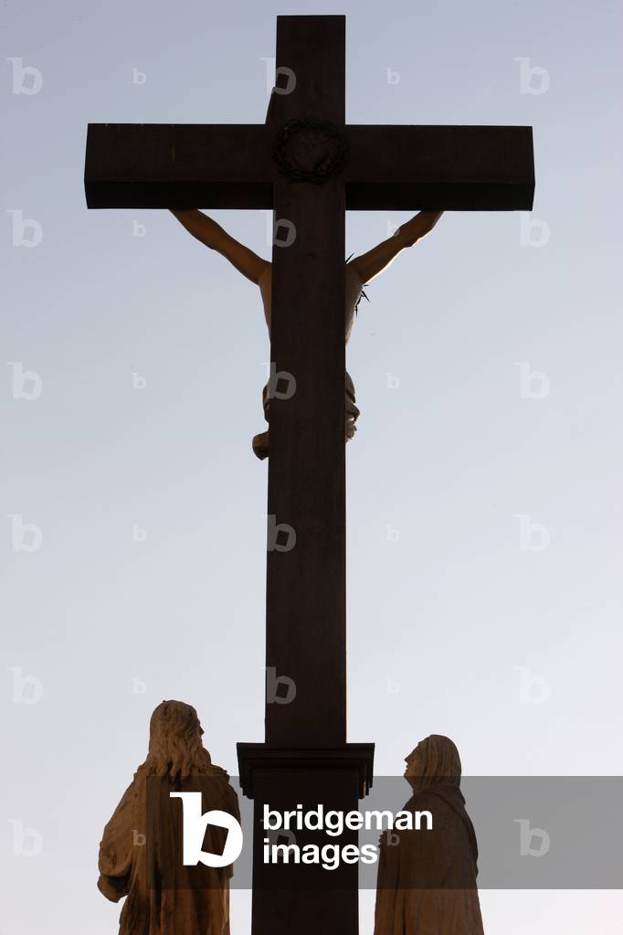 19th century calvary outside Notre-Dame des Doms cathedral, Avignon, France