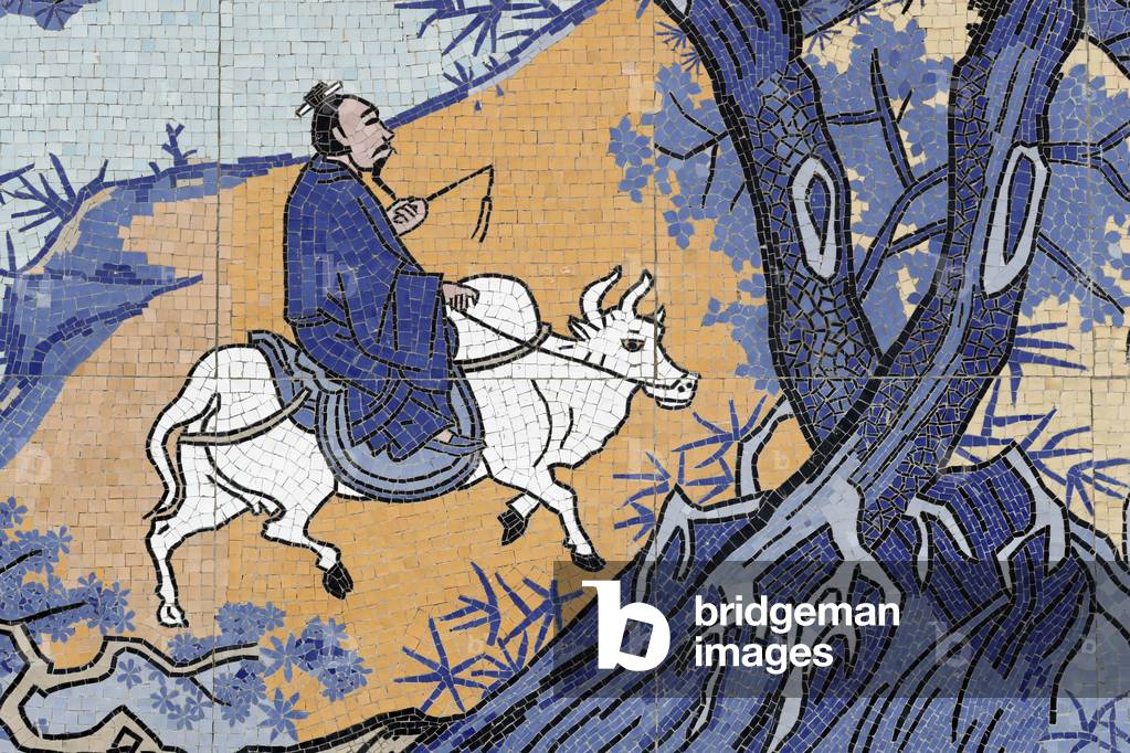 Ong Nui buddhist pagoda, Wall fresco, Buddhist monk, Quy Nhon, Vietnam, 2019 (photo)