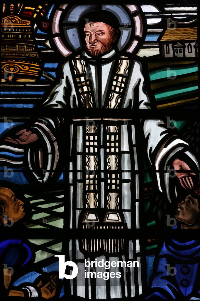 Stained glass window. Saint Vincent de Paul, Paris, France
